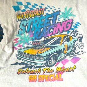 Graphic Tee Street Racing Cars Size L
